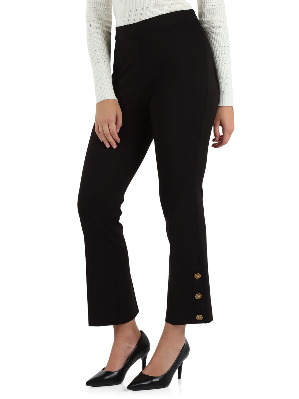 NERO | Pantalone Punto Milano in misto viscosa