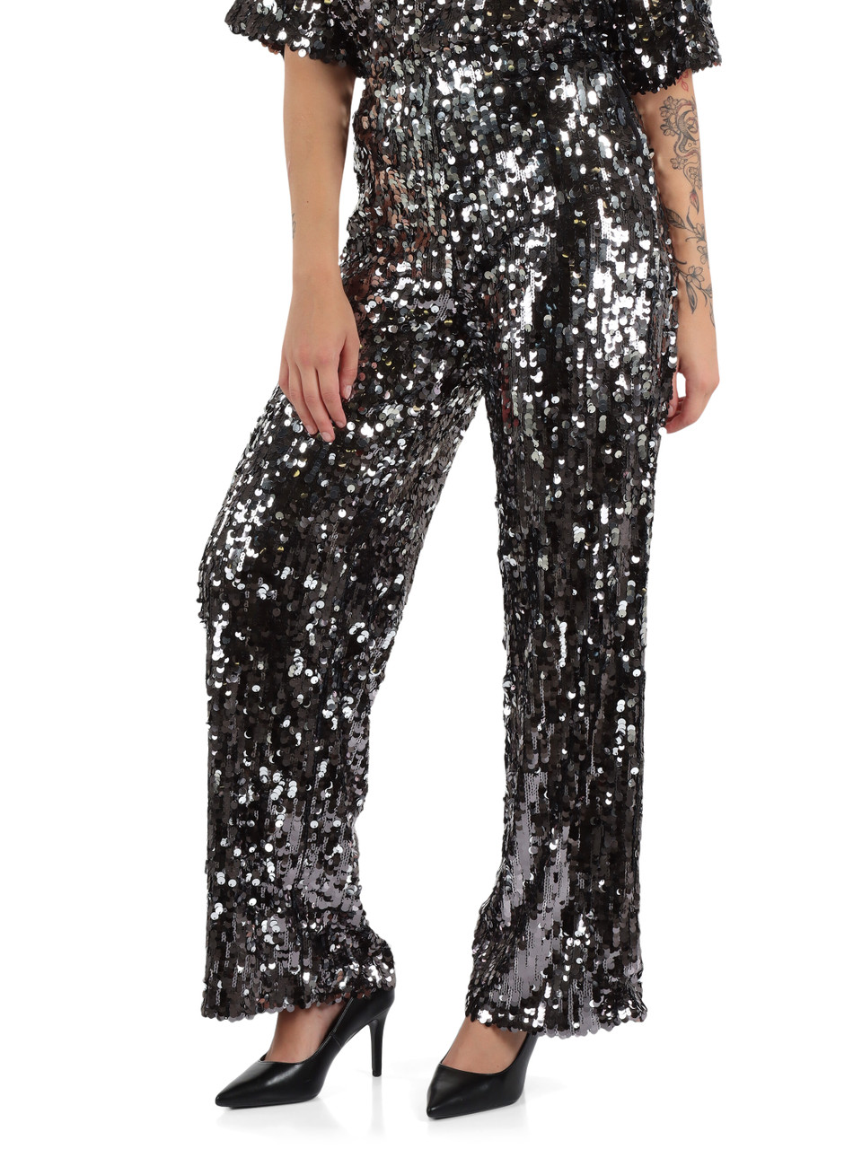 NERO | WEEKEND: Pantalone paillettato CABREO1234