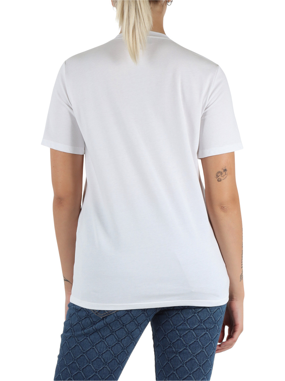 BIANCO | T-shirt in cotone con collana logo removibile