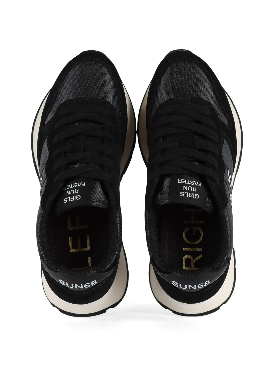 SCHWARZ | Sneakers aus Leder und Stoff ALLY BRIGHT NYLON