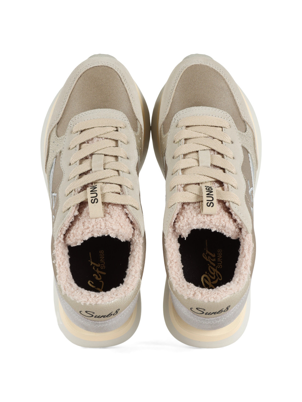 BEIGE | Sneakers in pelle e tessuto BIG ALLY TEDDY FUR