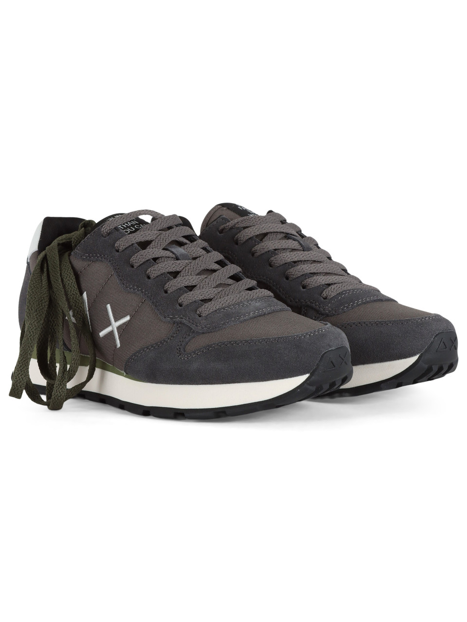 GRIGIO SCURO | Sneakers in pelle e tessuto TOM SOLID
