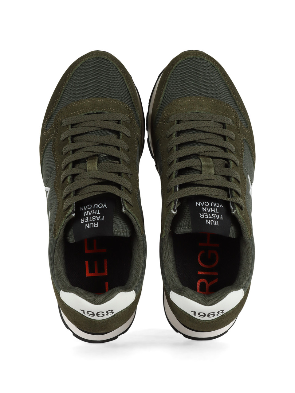 VERDE SCURO | Sneakers in pelle e tessuto TOM SOLID