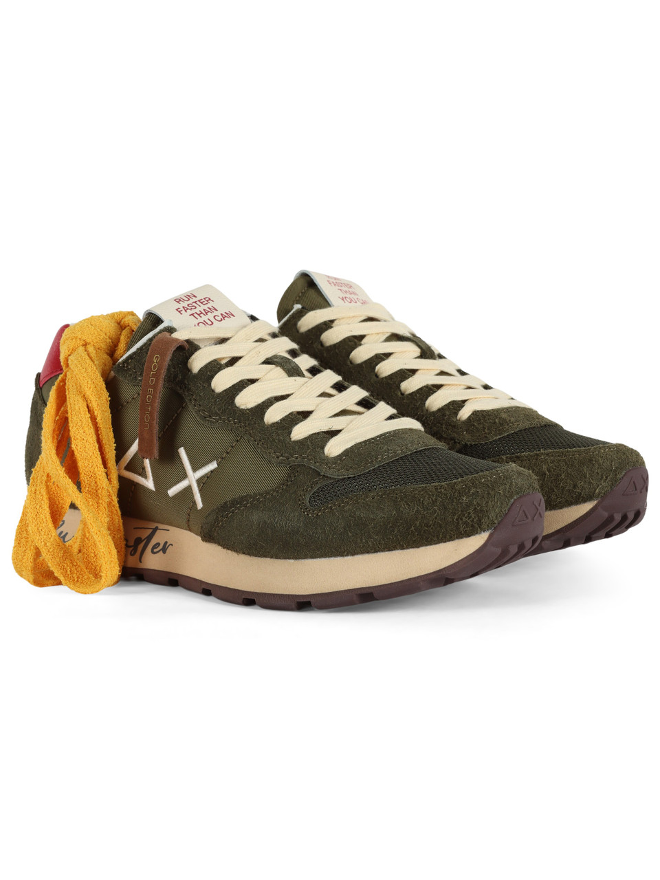 VERDE | Sneakers in pelle e tessuto TOM VINTAGE Gold Edition