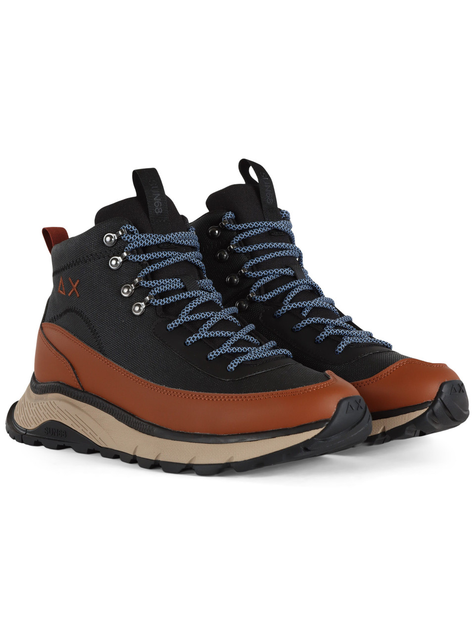 NERO | Sneakers in pelle e tessuto FIRE & CAMPING WINTER MID