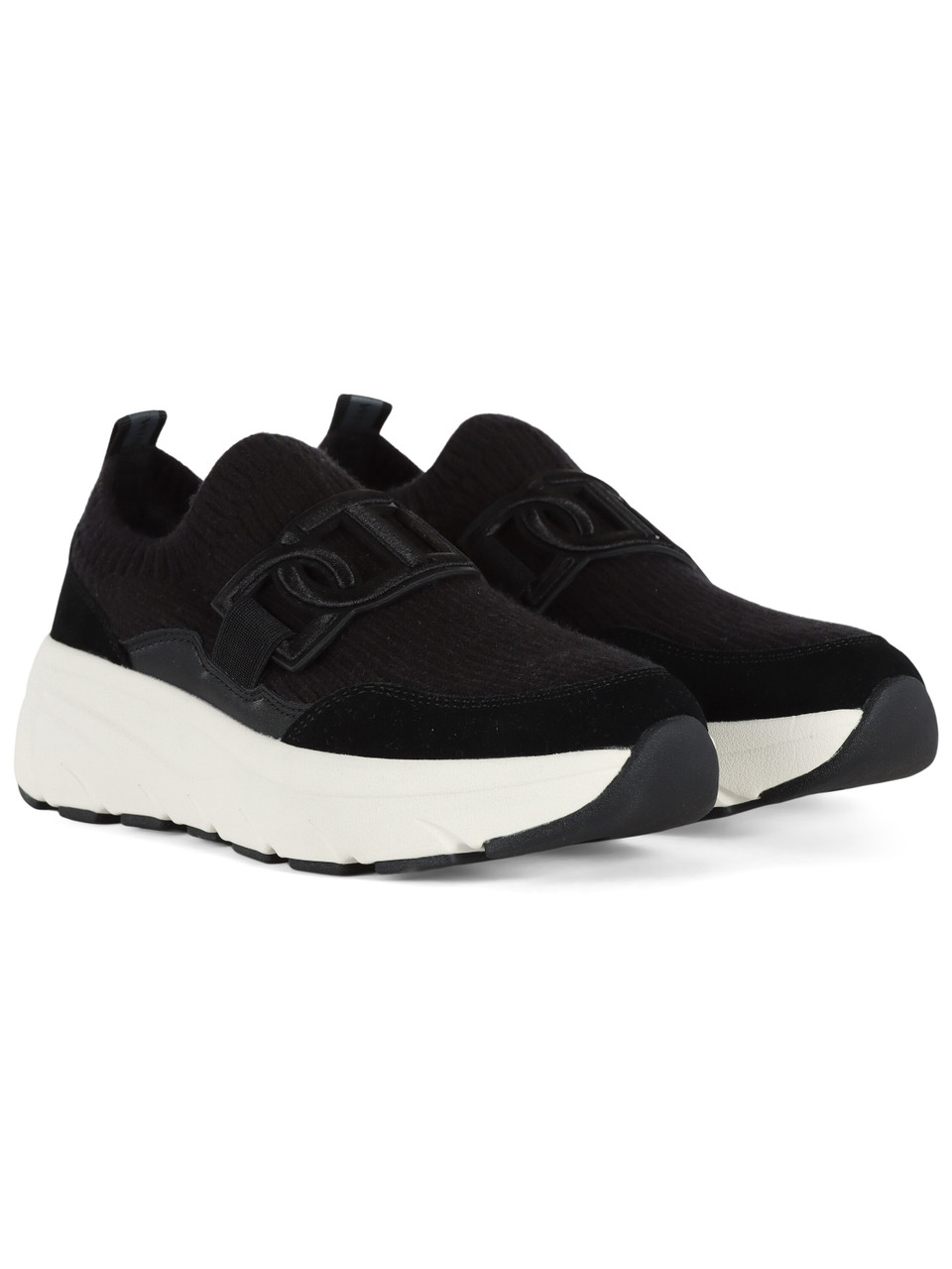 NERO | Sneakers in pelle e tessuto con dettaglio logo