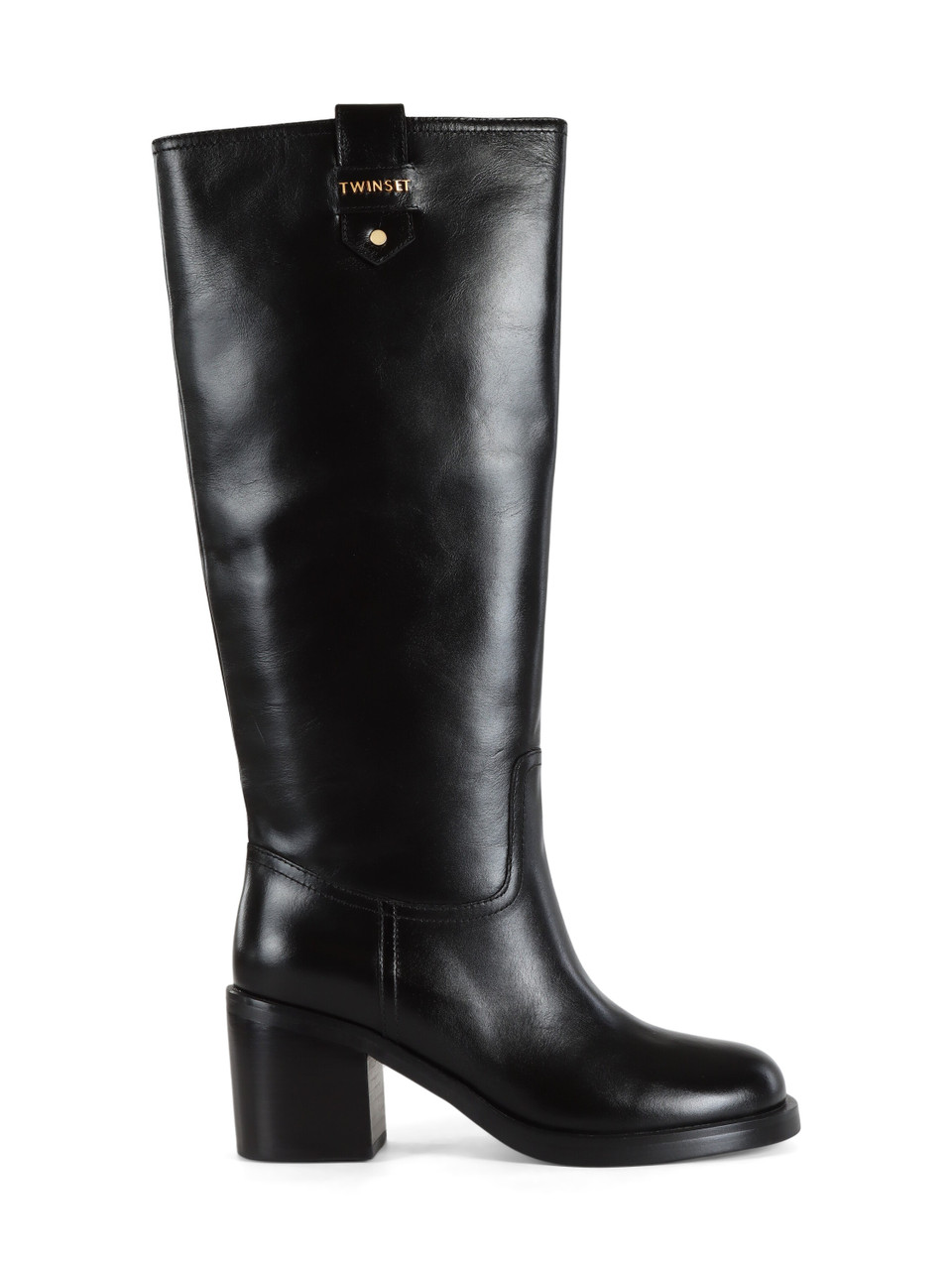 NERO | Stivali in pelle con tacco largo