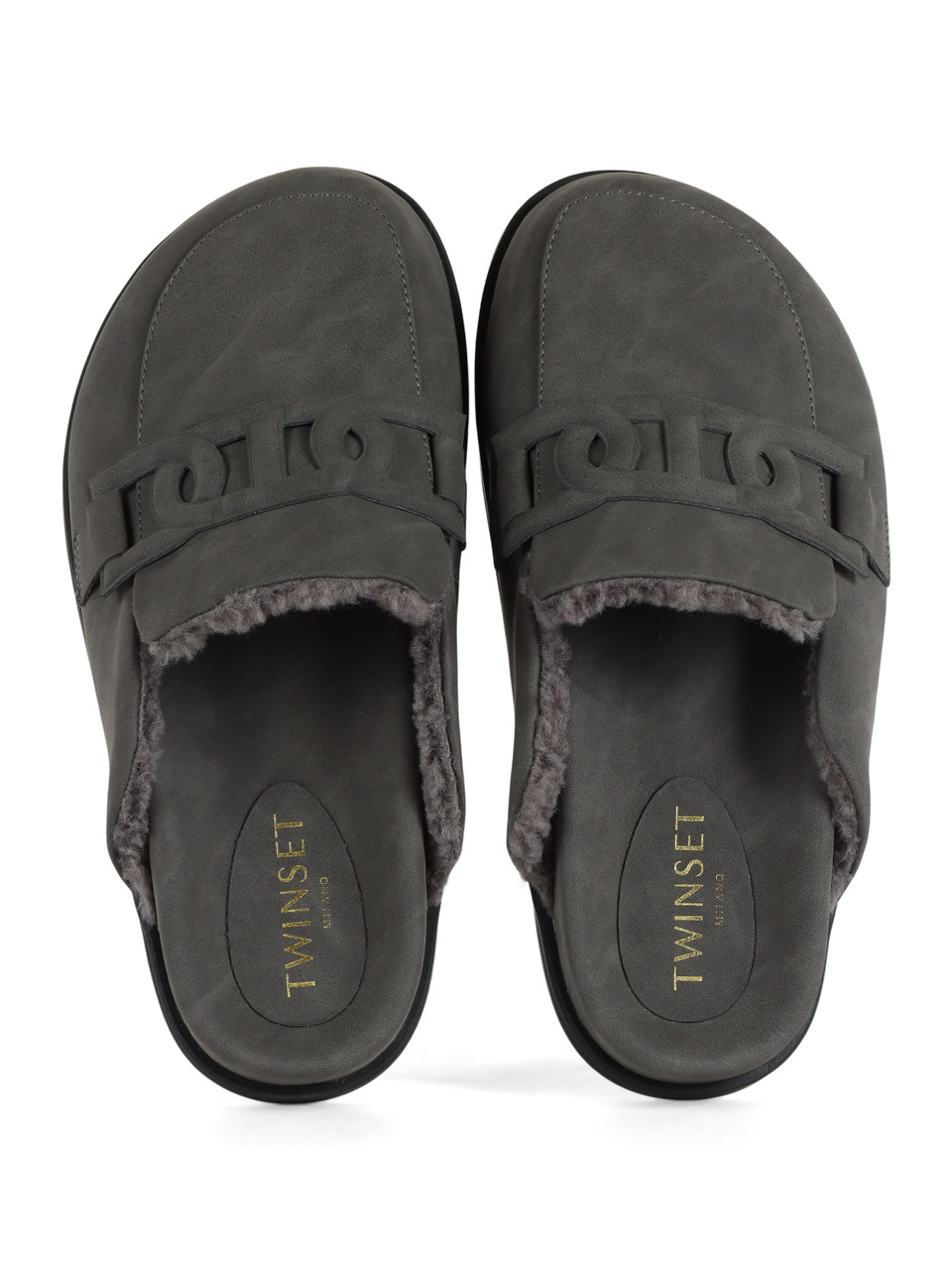 GRIGIO | Sabot in ecosuede con dettaglio logo