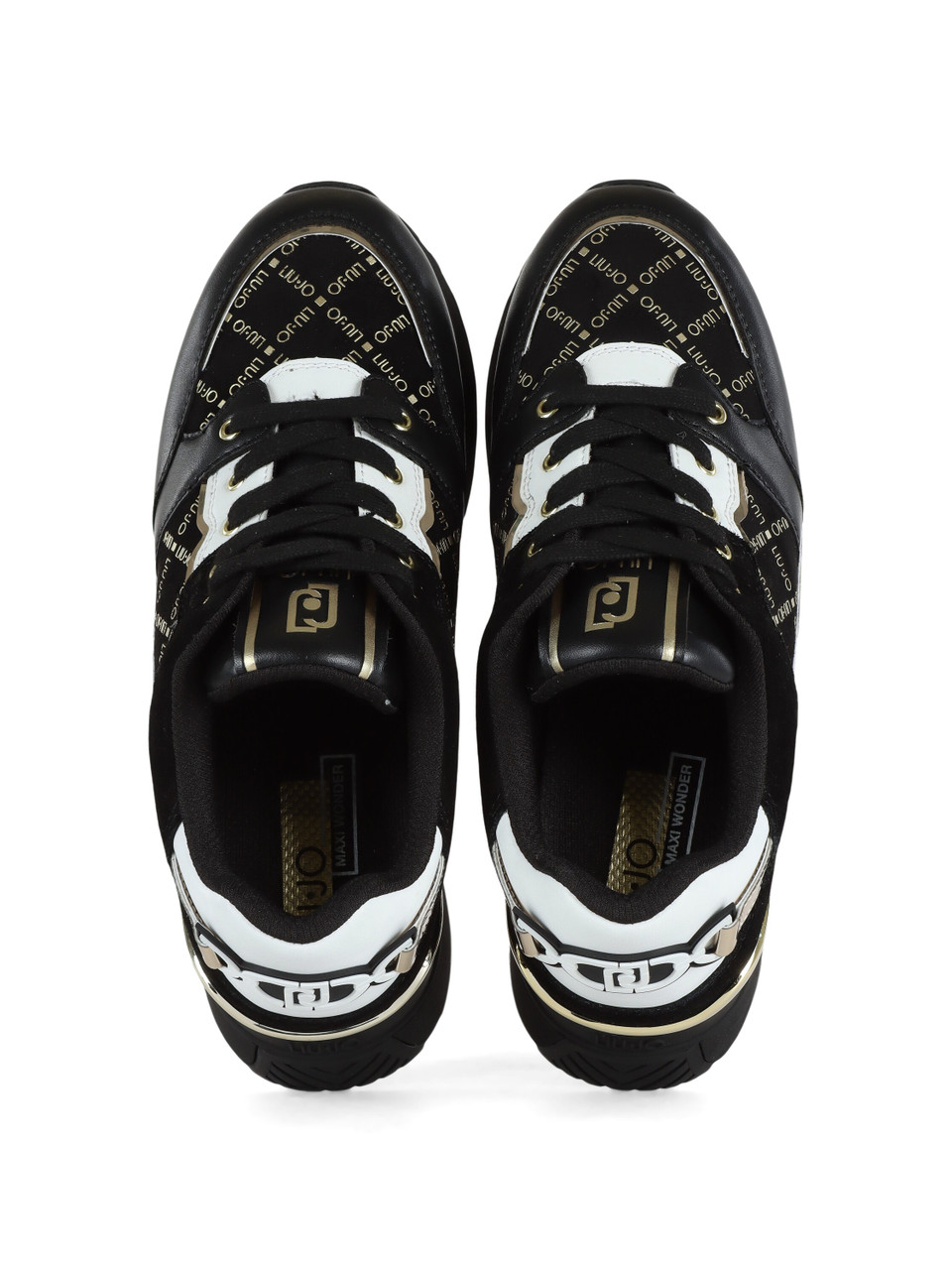 NERO | Sneakers in pelle e tessuto LIU JO MAXI WONDER 91