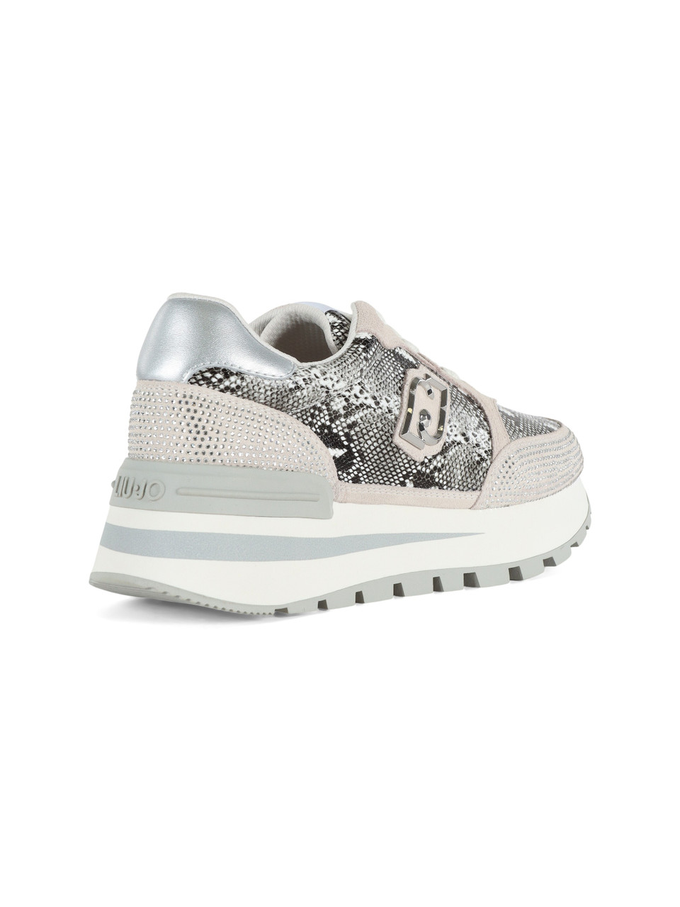 GRIGIO | Sneakers in pelle ed ecopelle AMAZING 25 con strass