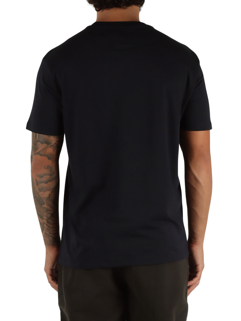 BLU SCURO | T-shirt in cotone con ricamo logo frontale