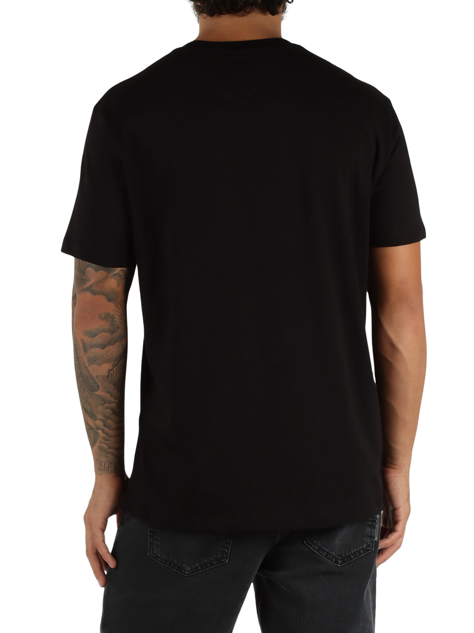 NERO | T-shirt in cotone con ricamo logo frontale