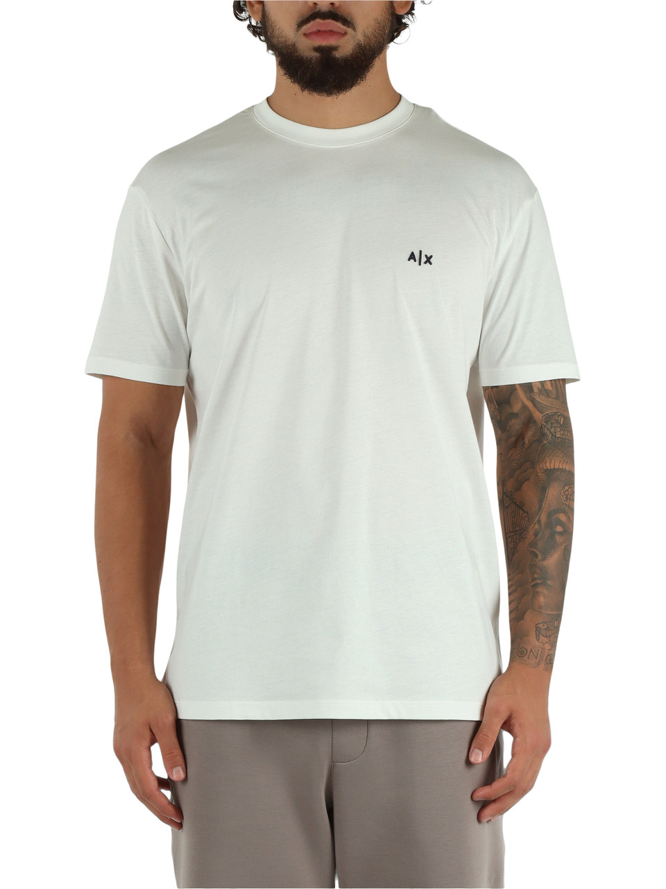 BIANCO | T-shirt in cotone regular fit con ricamo logo