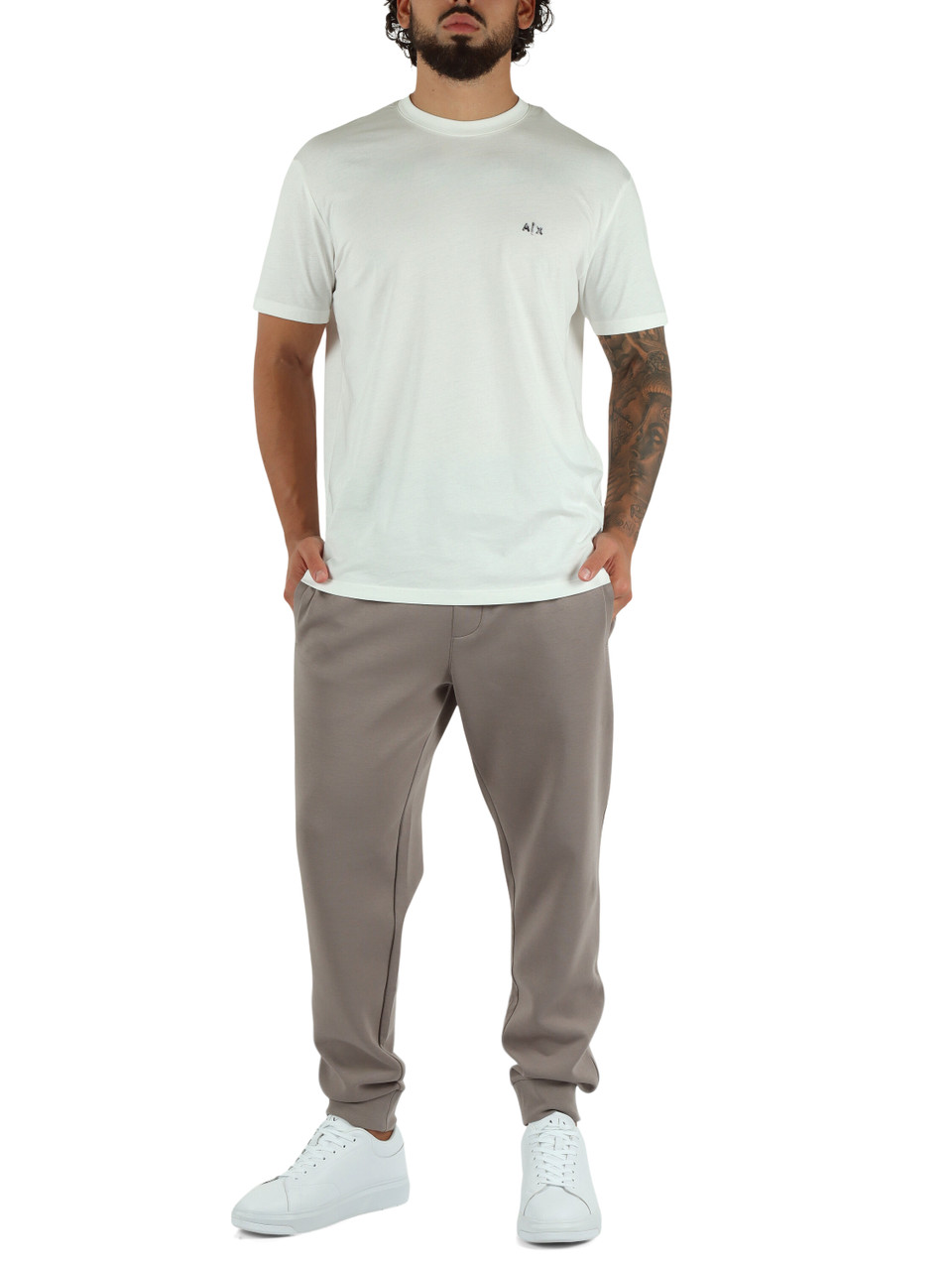 BIANCO | T-shirt in cotone regular fit con ricamo logo