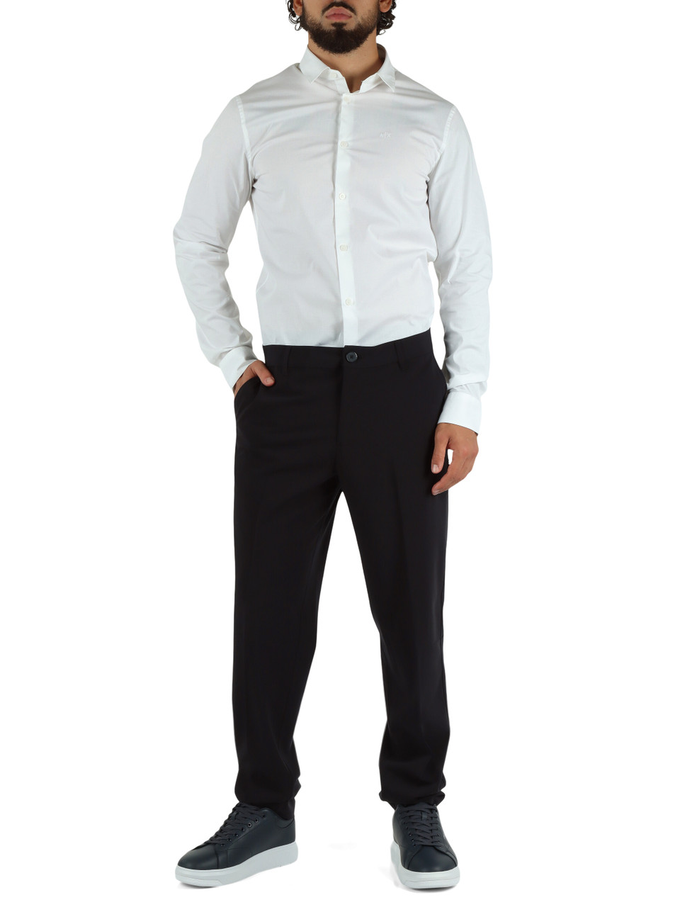 BIANCO | Camicia slim fit in cotone stretch