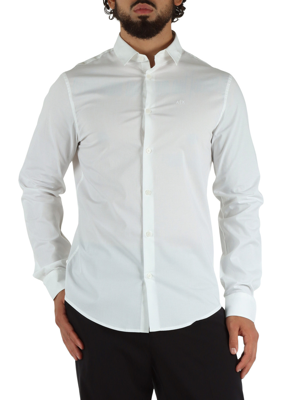 BIANCO | Camicia slim fit in cotone stretch