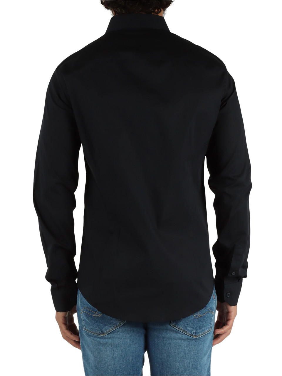 BLU SCURO | Camicia slim fit in cotone stretch