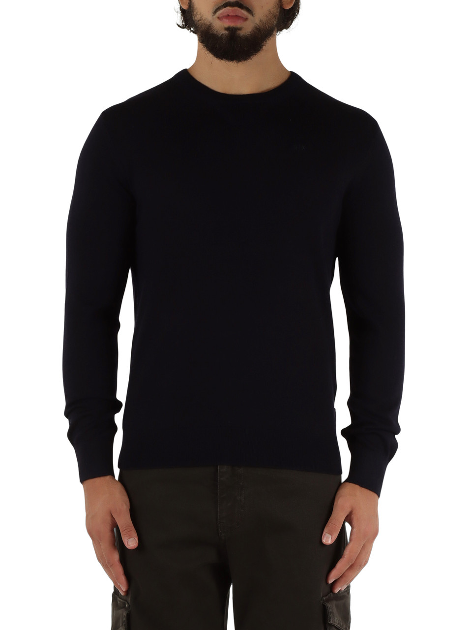 BLU SCURO | Maglia girocollo in lana vergine