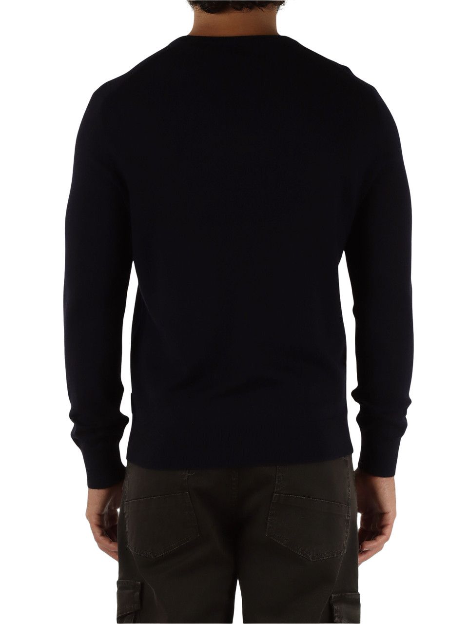 BLU SCURO | Maglia girocollo in lana vergine