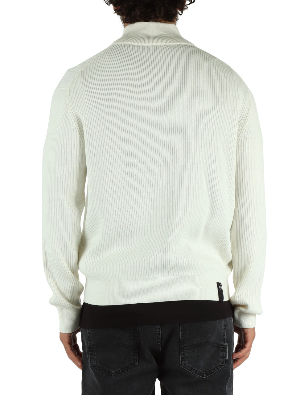 OFF WHITE | Cardigan con zip in misto cotone e lana vergine