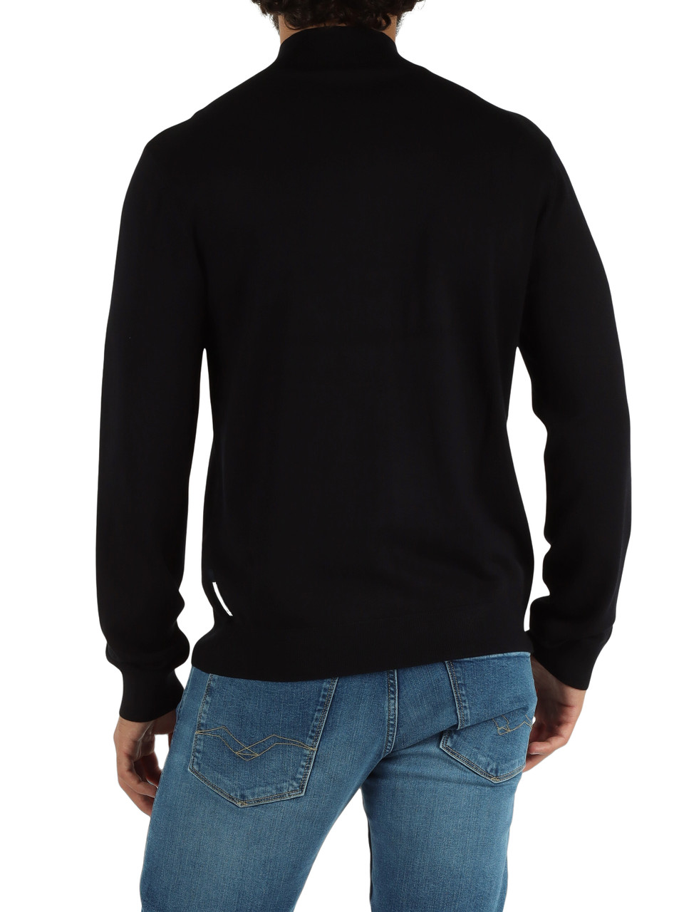 BLU SCURO | Cardigan con zip in misto viscosa