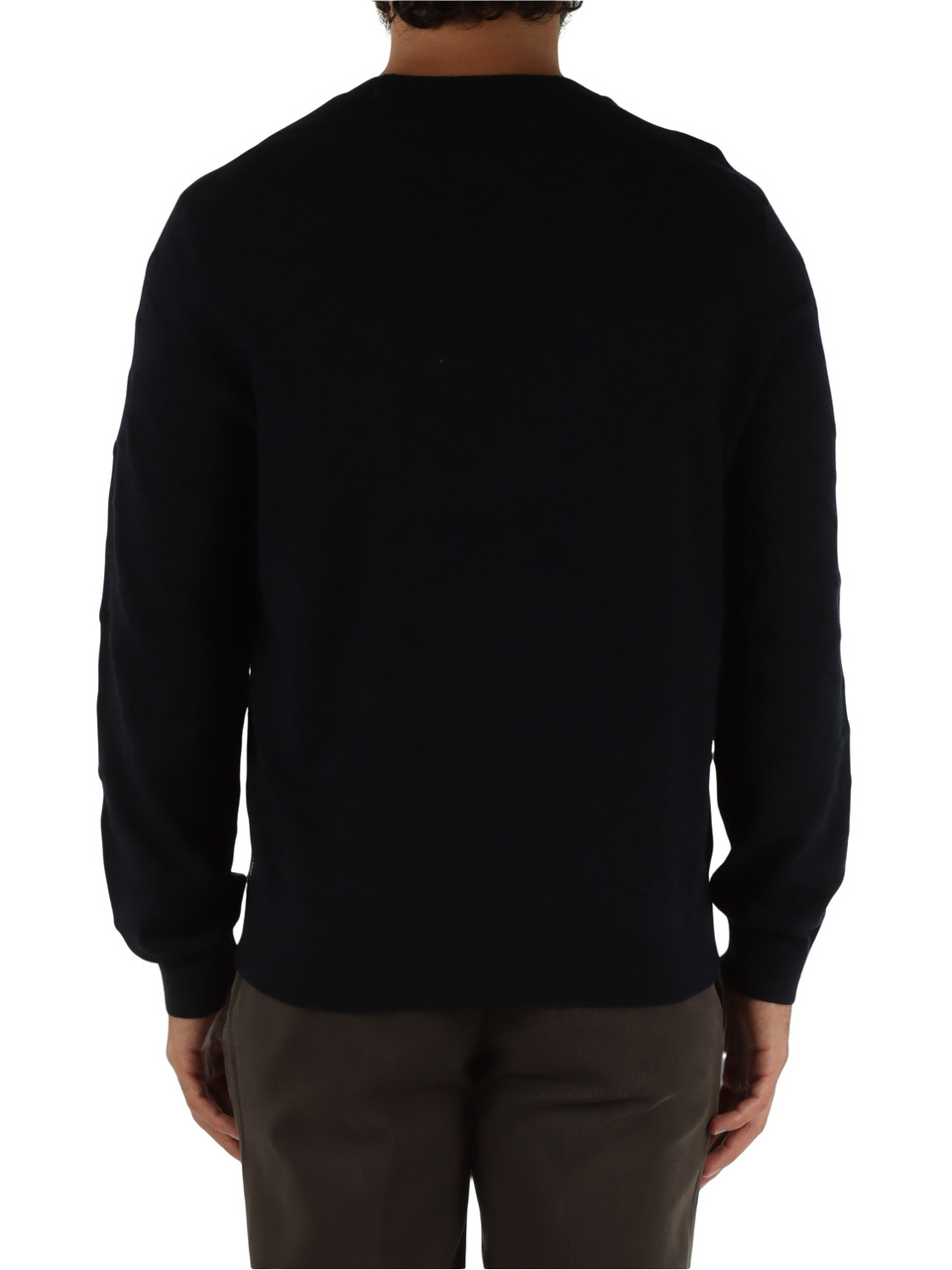 BLU SCURO | Maglia in misto lana vergine con motivo decorativo