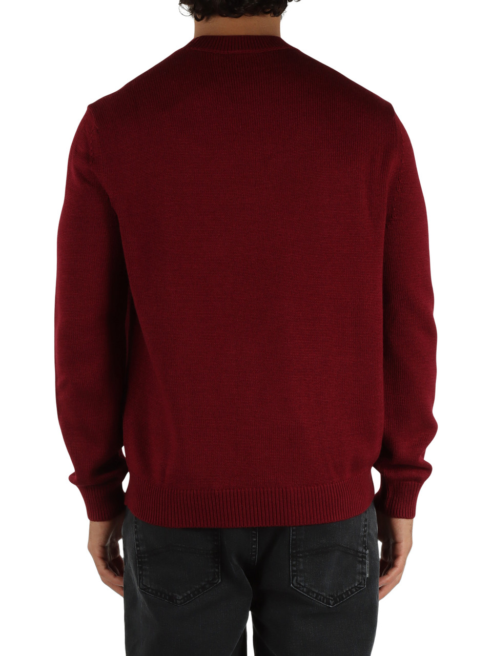 BORDEAUX | Maglia girocollo in misto cotone e lana vergine