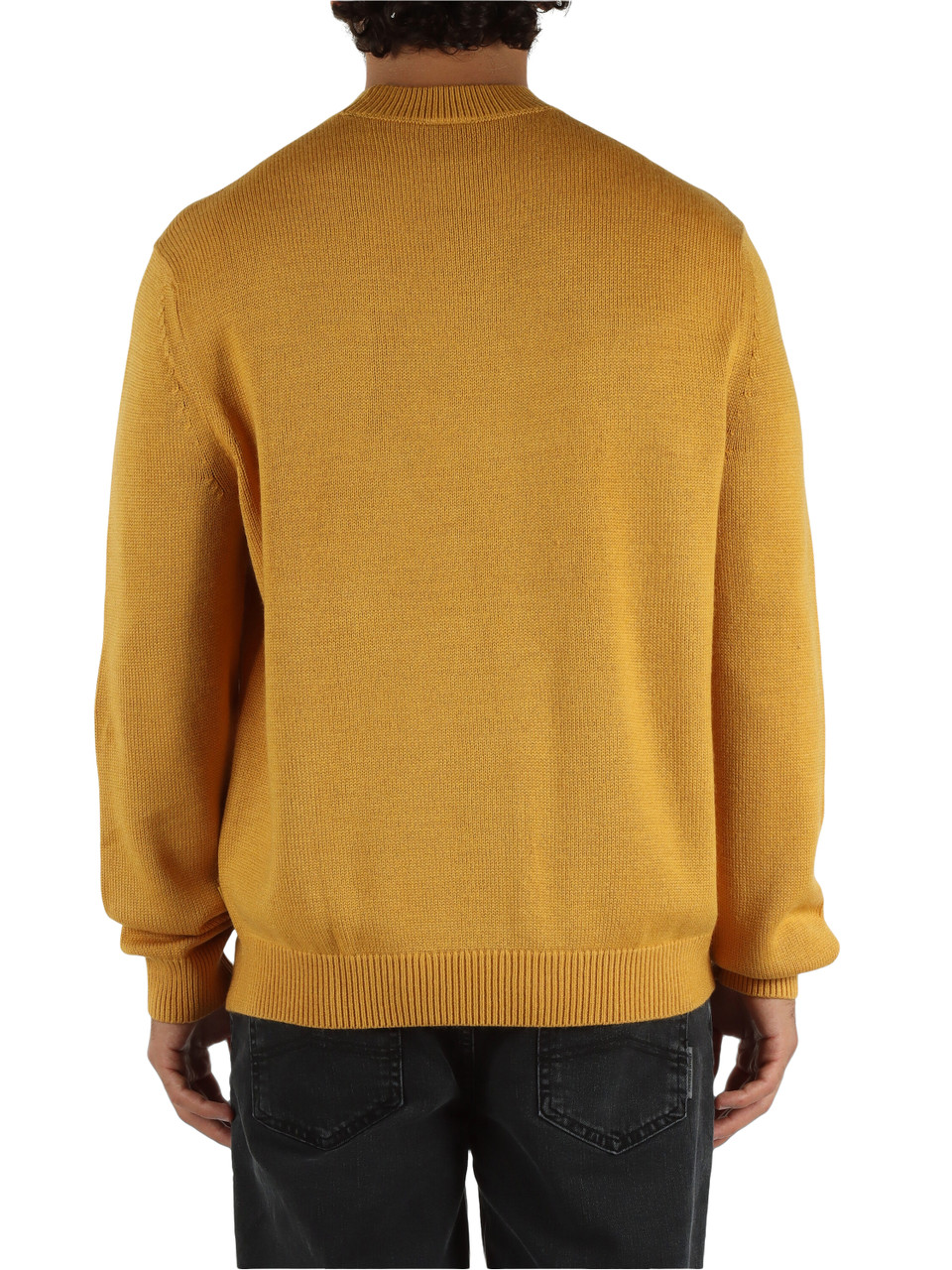 GIALLO SCURO | Maglia girocollo in misto cotone e lana vergine