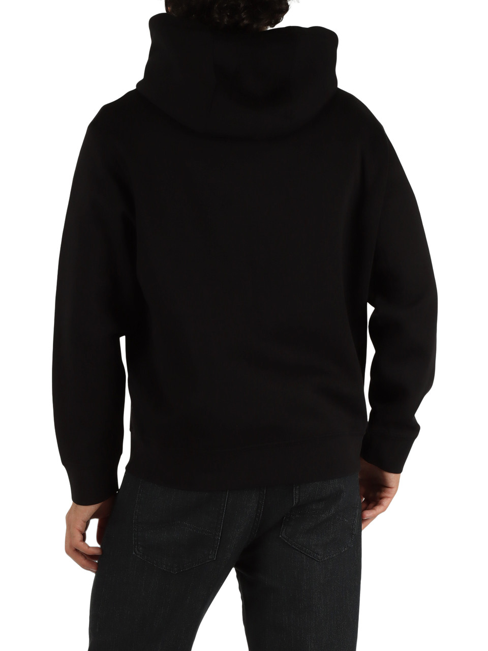 NERO | Felpa in misto cotone con zip e ricamo logo