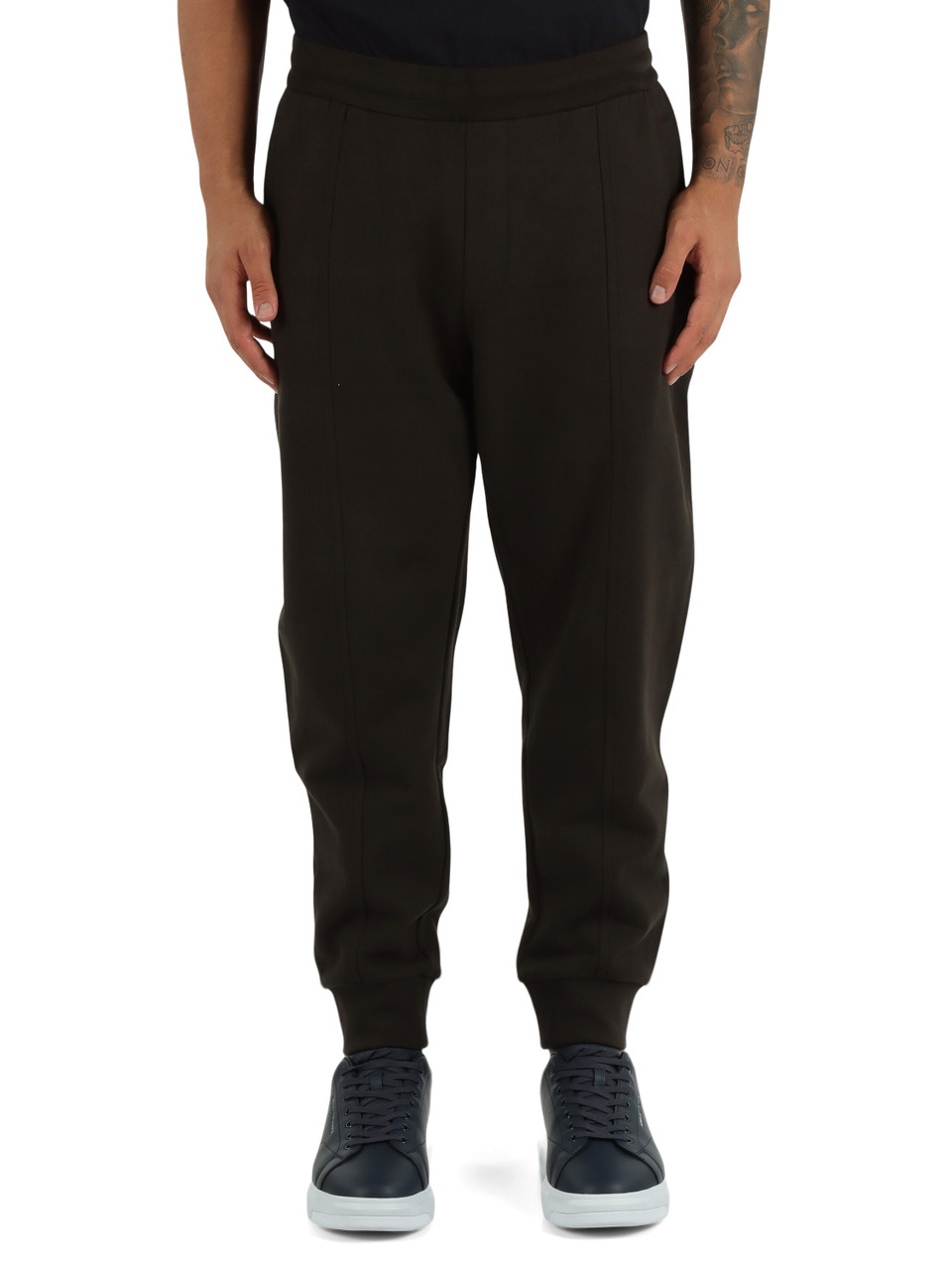 MARRONE | Pantaloni sportivi in cotone garzato