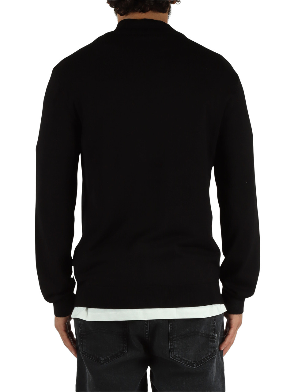 NERO | Cardigan con zip in misto viscosa