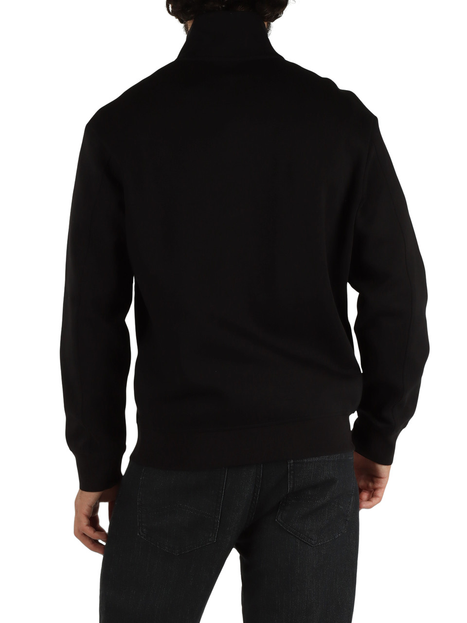 NERO | Felpa collo a zip in misto cotone