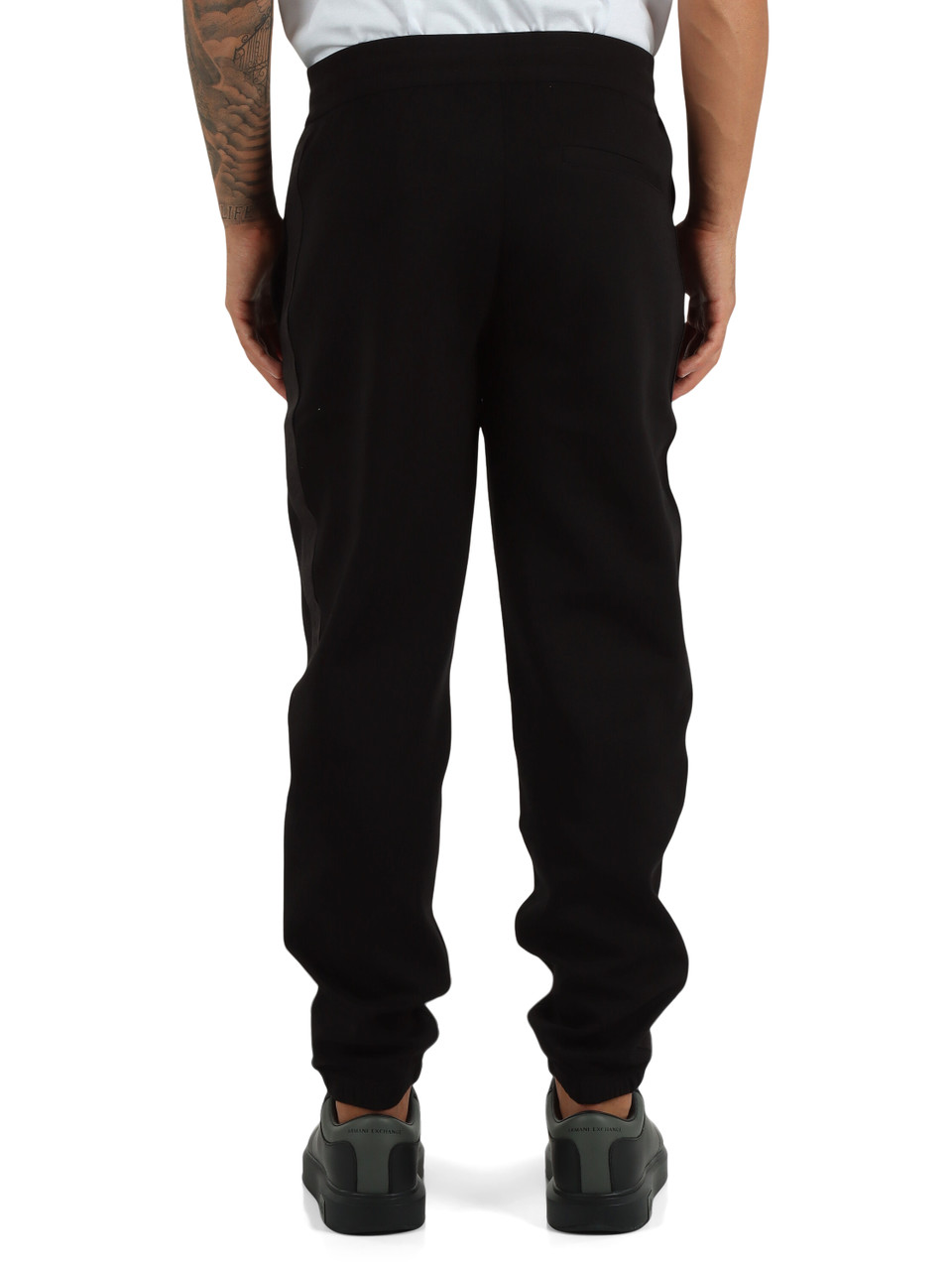 NERO | Pantaloni sportivi in misto cotone con bande laterali logate