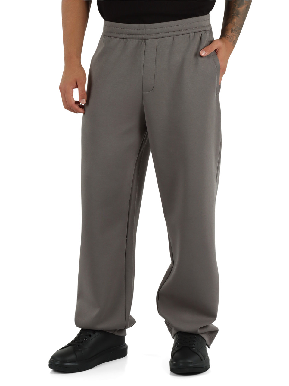 GRIGIO | Pantaloni sportivi in misto cotone con placca logo