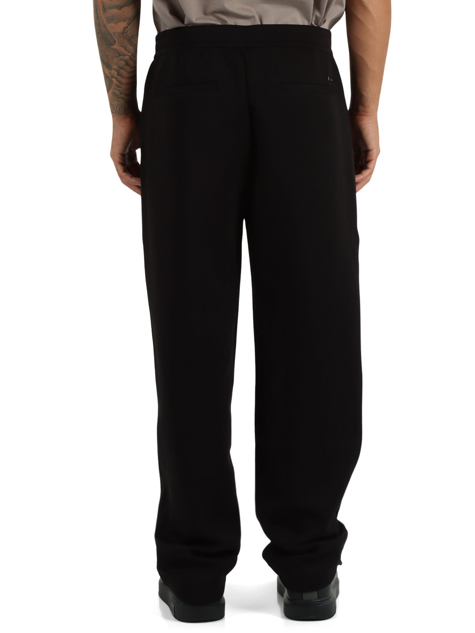 NERO | Pantaloni sportivi in misto cotone con placca logo