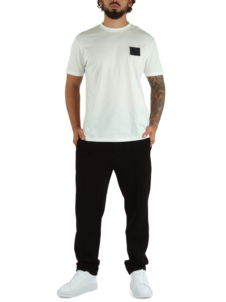 NERO | Pantalone in misto cotone piquet