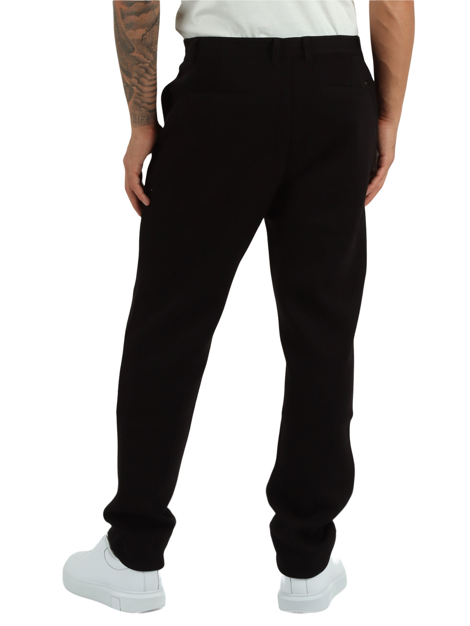 NERO | Pantalone in misto cotone piquet