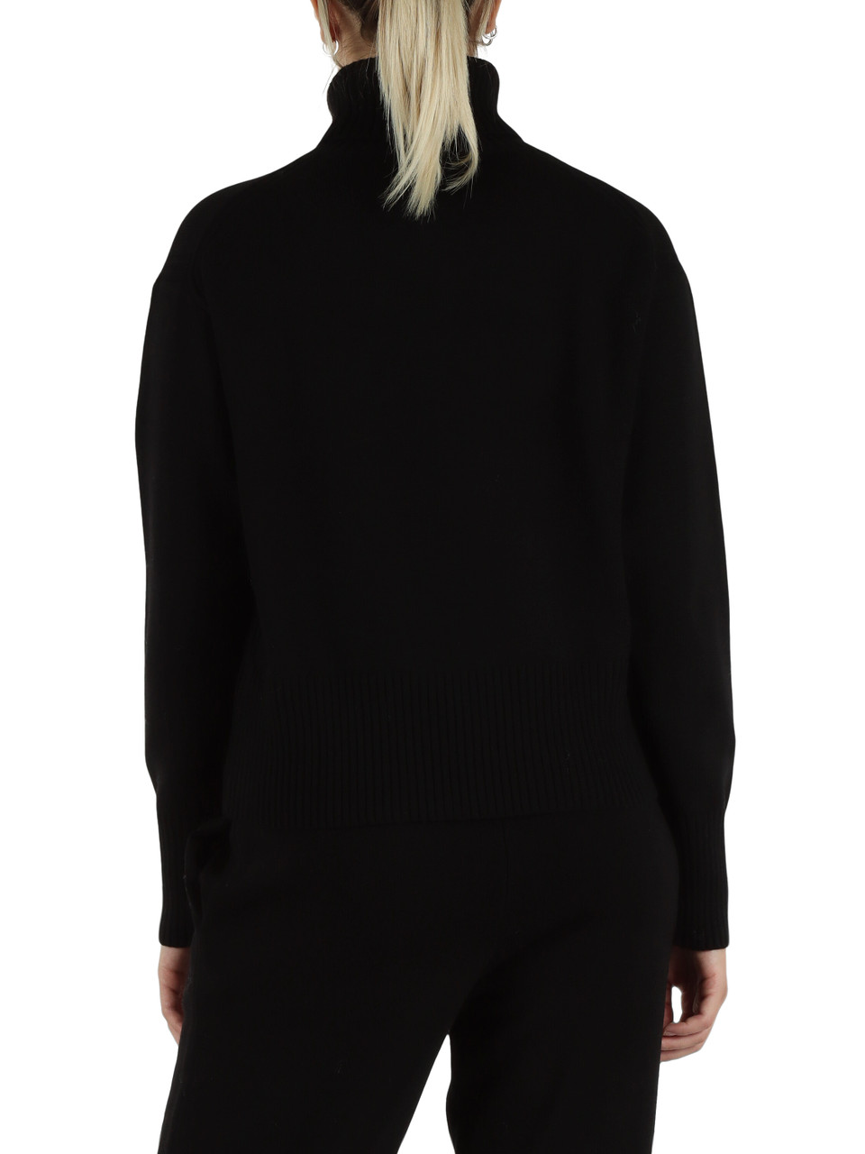 NERO | Maglia collo alto in misto lana merino e cashmere