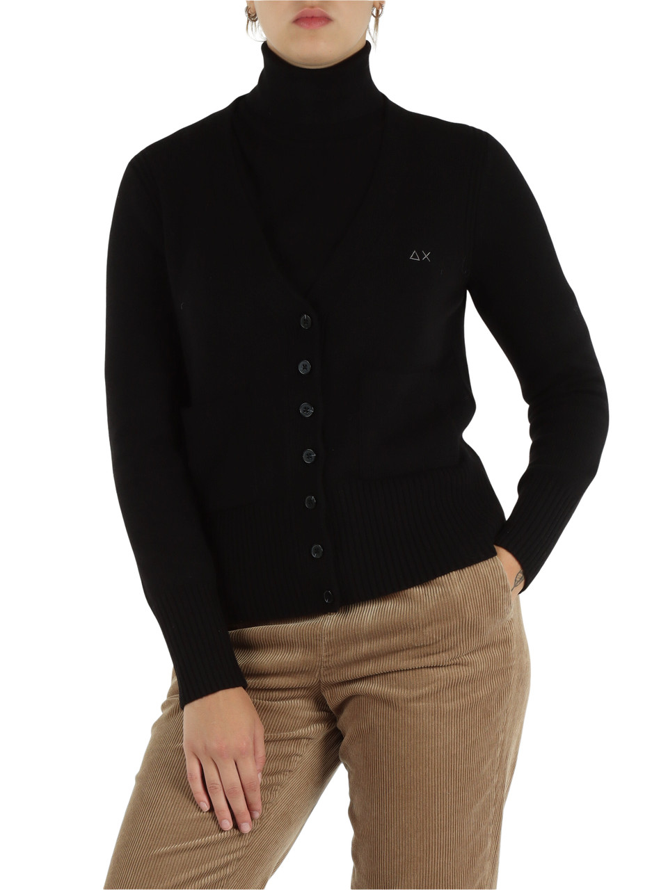 NERO | Cardigan in misto lana merino e cashmere