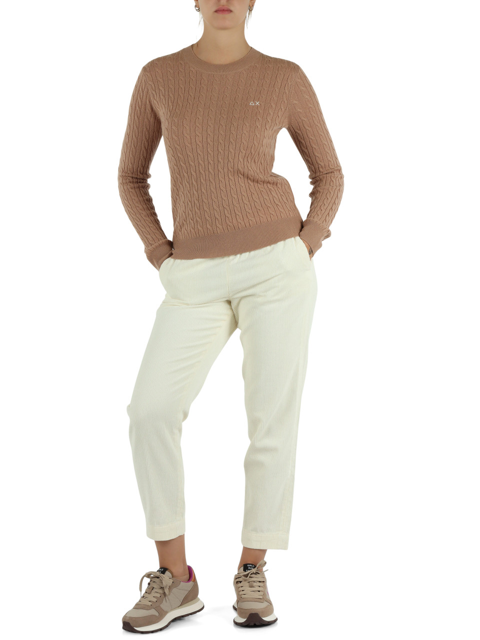 CAMMELLO | Maglia girocollo in lana merino e cashmere