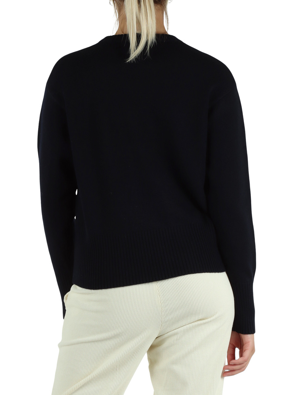 BLU SCURO | PEANUTS: Maglia girocollo in misto lana merino e cashmere