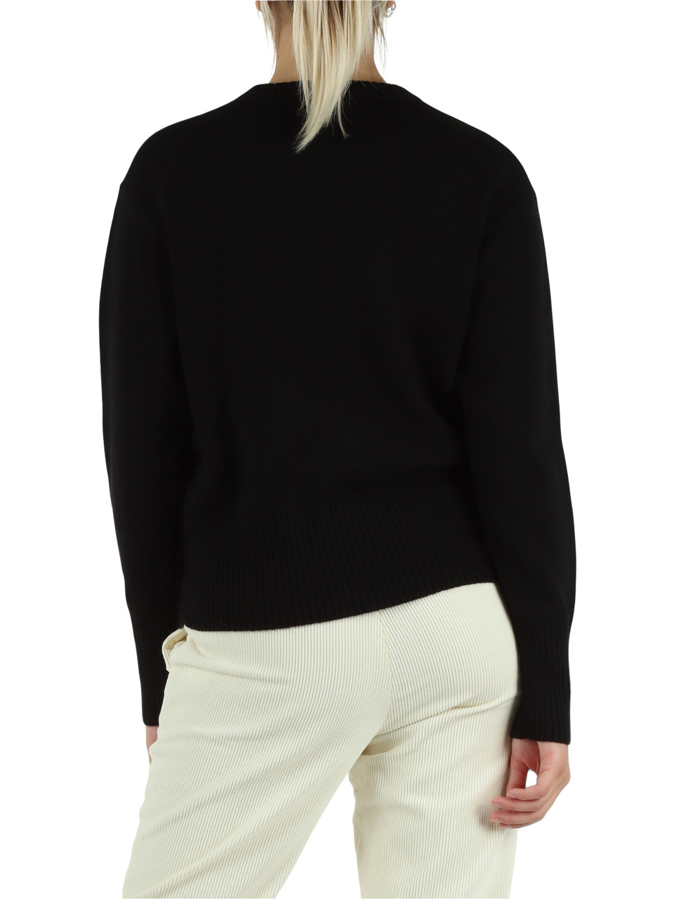 NERO | PEANUTS: Maglia girocollo in misto lana merino e cashmere