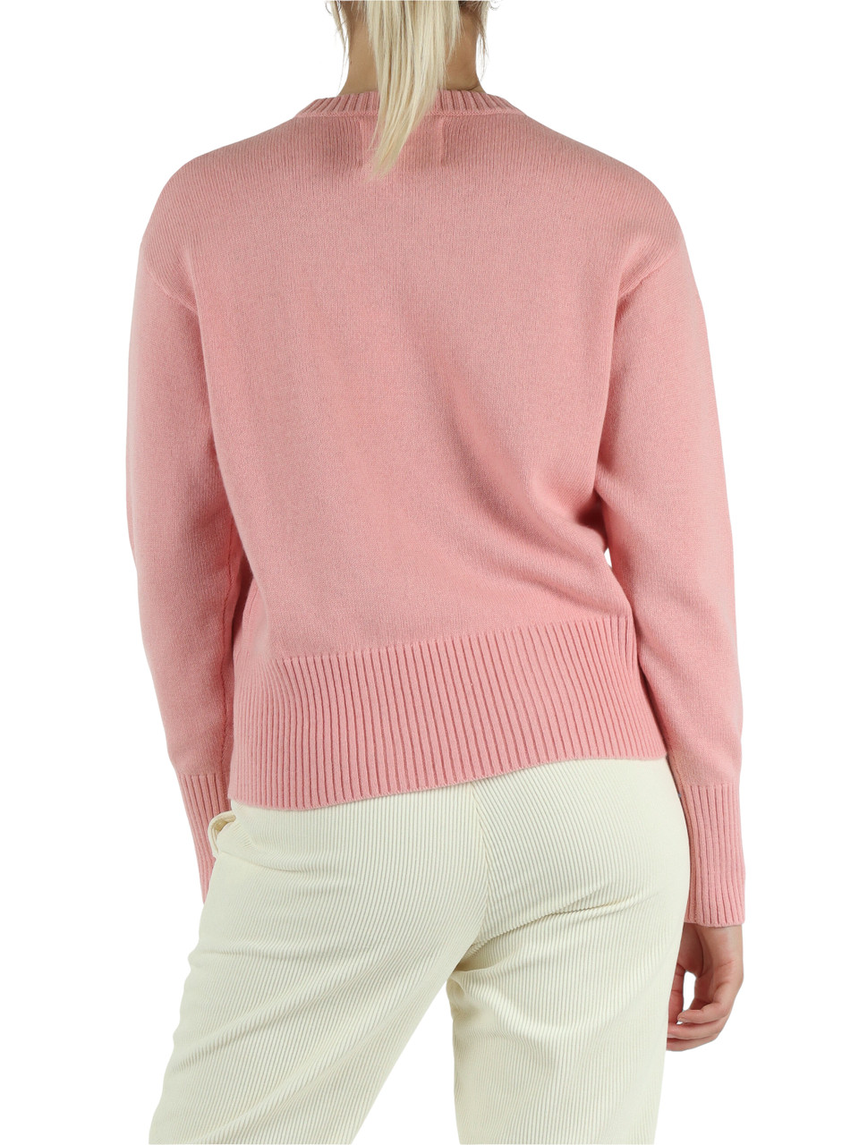 ROSA | PEANUTS: Maglia girocollo in misto lana merino e cashmere