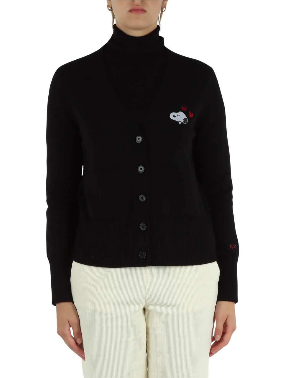 NERO | PEANUTS: Cardigan in misto lana merino e cashmere