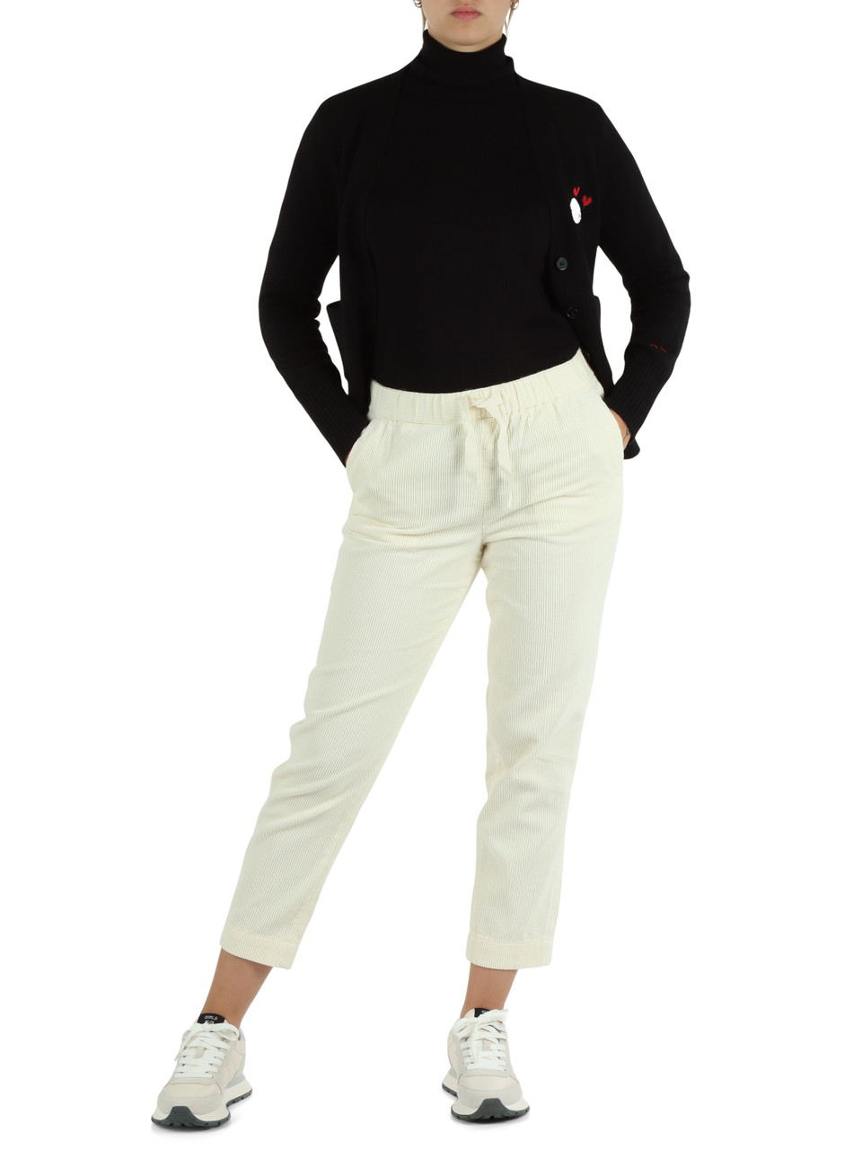 NERO | PEANUTS: Cardigan in misto lana merino e cashmere
