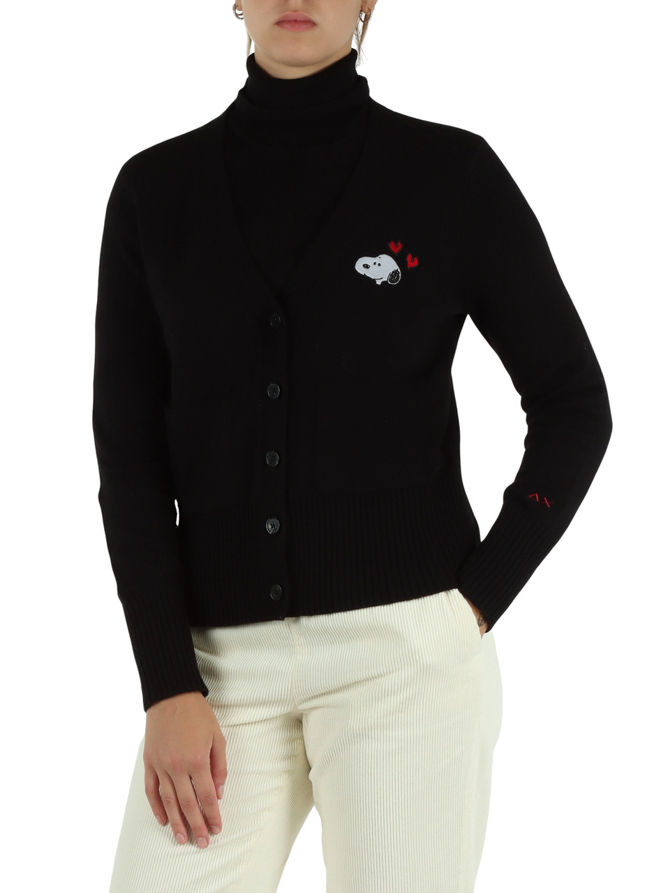 NERO | PEANUTS: Cardigan in misto lana merino e cashmere