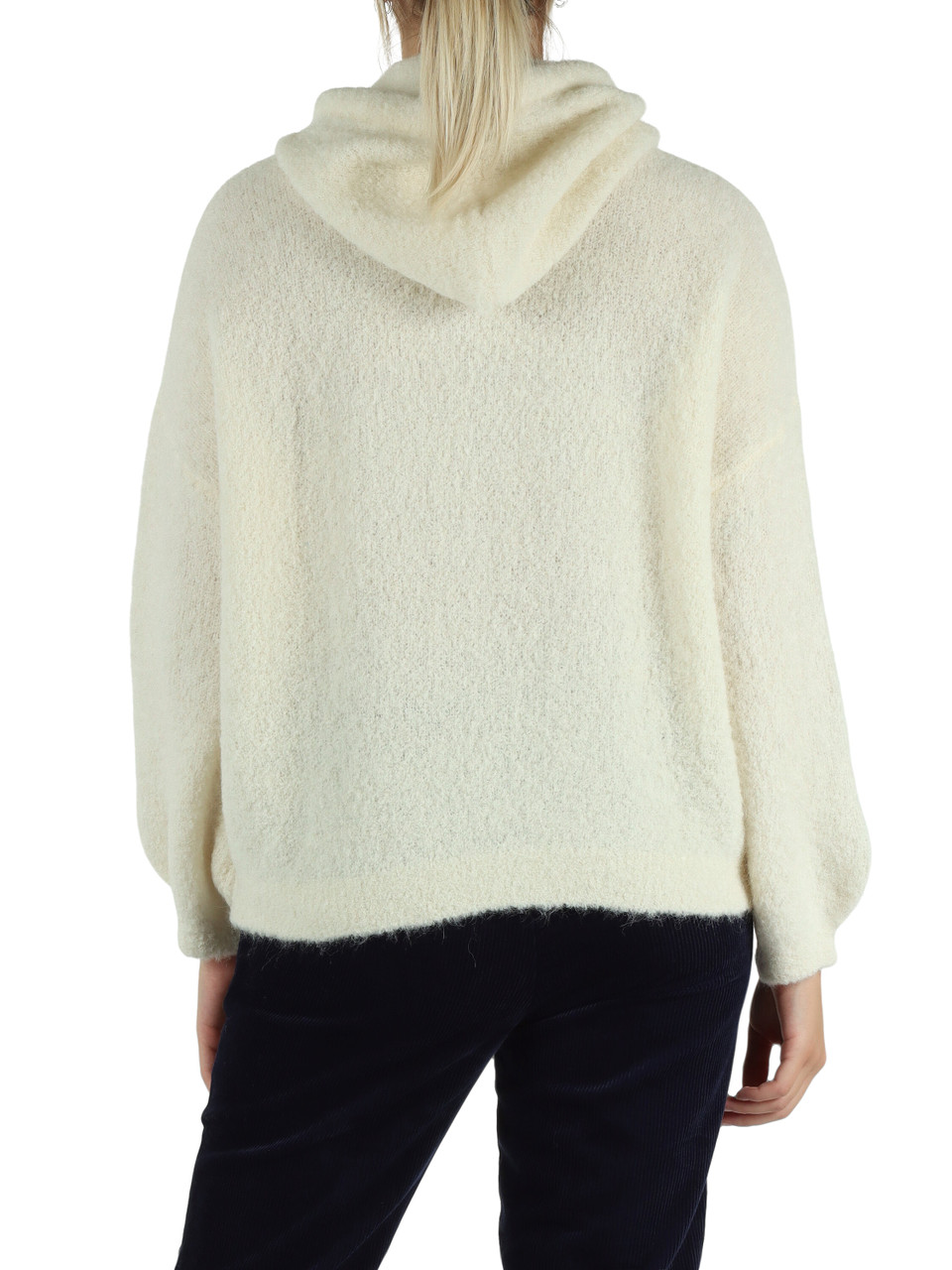 PANNA | Maglia bouclé con cappuccio in misto alpaca