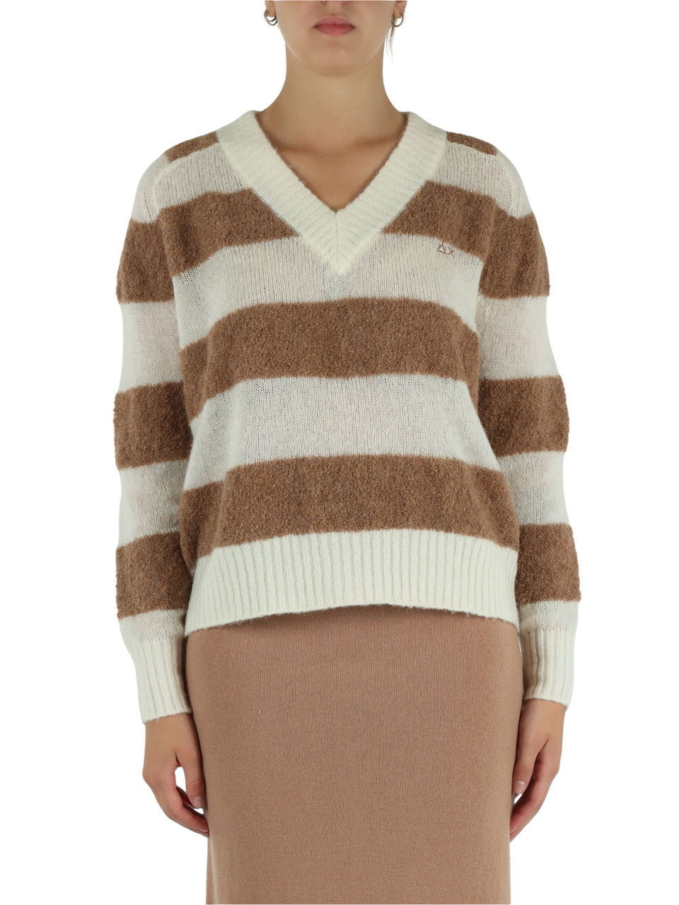 PANNA | Maglia a righe in misto lana merino e alpaca