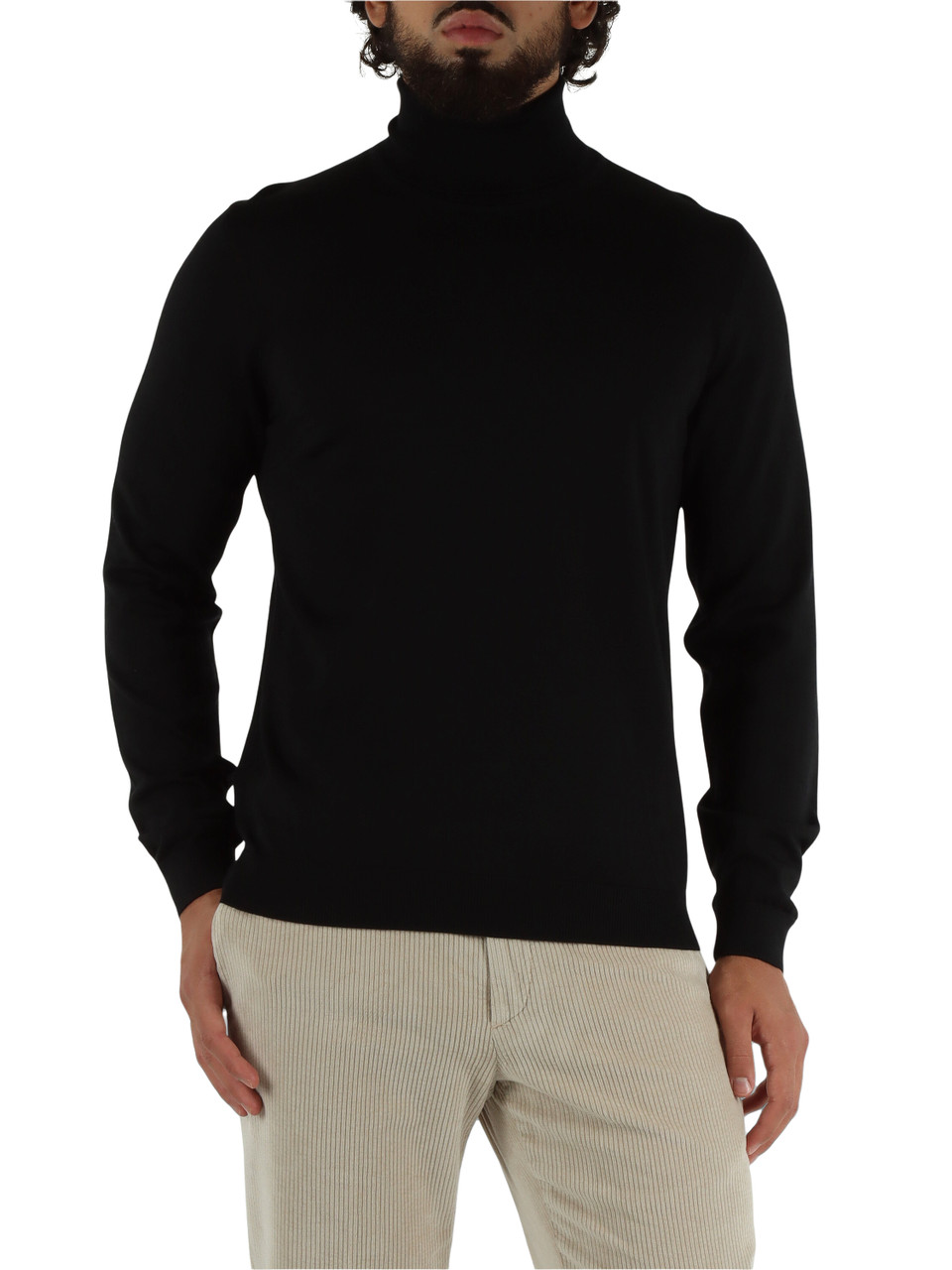 NERO | Maglia collo alto in lana vergine