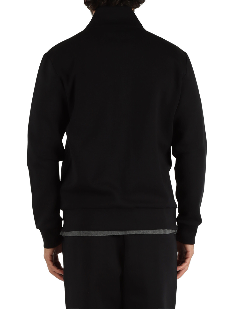 NERO | Felpa in cotone stretch con scritta logo a rilievo